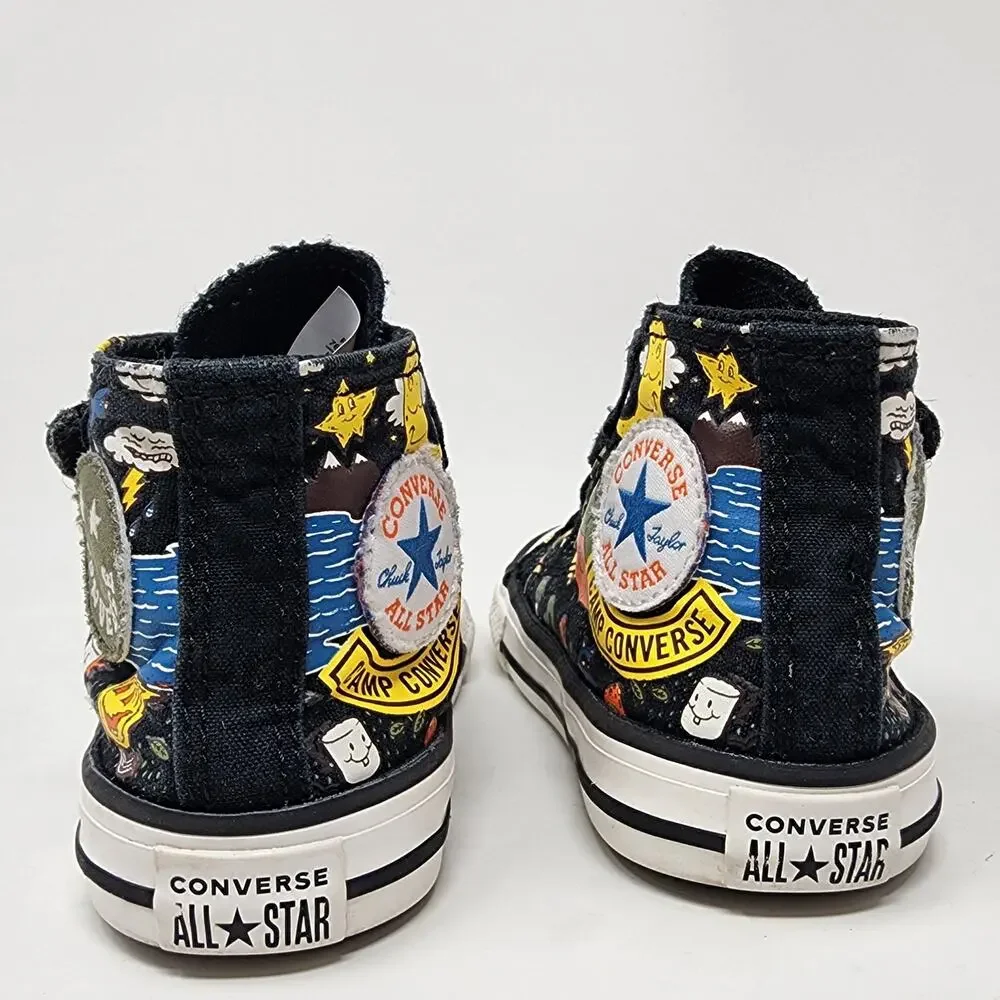 Converse Sneakers Infant Toddler 6 Chuck Taylor Camping Theme High Top Shoes
